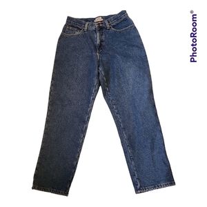 Ll Bean Red Fleece Lined Jeans Original/Relaxed Fit Tapered Mom 8P winter